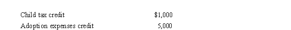 Prior to the effect of the tax credits, Justin's regular income tax liability is $200,000.and his tentative minimum tax is $195,000.Justin reports the following credits.   Calculate Justin's tax liability after credits. A) $190,000 B) $194,000 C) $195,000 D) $200,000