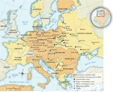 On Map 27.4: The Holocaust, 1941-1945, which of the following groups of camps are only extermination camps (as opposed to concentration camps) ?   A) Dachau, Mauthausen, Buchenwald, and Treblinka B) Ravensbrück, Sachsenhausen, Auschwitz, and Chelmno C) Auschwitz, Chelmno, Belzec, and Majdandek D) Dachau, Sachsenhausen, Buchenwald, and Mauthausen