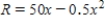 ​Find the marginal revenue for producing x units.(The revenue is measured in dollars.)  ​   ​ A)  ​   dollars B)  ​​   dollars C)  ​​50 dollars D)  ​​   dollars E)  ​​​   dollars