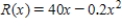 ​If the total revenue function for a blender is   ,find the maximum revenue. ​ A)  ​$100 B)  ​$2,500 C)  ​$40 D)  ​$250 E)  ​$2,000