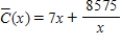 ​Average costs.Suppose the average costs of a mining operation depend on the number of machines used,and average costs,in dollars,are given by   ,   ,where x is the number of machines used.What is the minimum average cost? ​ A)  ​$0 B)  ​$35 C)  ​$490 D)  ​$245 E)  ​$8582