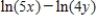 ​Use the properties of logarithms to write the expression as a single logarithm. ​   ​ A)  ​   B)  ​   C)  ​   D)  ​   E)  ​  