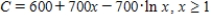 The cost of producing x units of a product is modeled by   Find the average cost function   ​ A)  ​   B)  ​   C)  ​   D)  ​   E)  ​  
