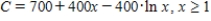 The cost of producing x units of a product is modeled by   Find the minimum average cost analytically.Round your answer to two decimal places. ​ A)  ​400.00 dollars per unit B)  ​381.19 dollars per unit C)  374.43​ dollars per unit D)  376.66​ dollars per unit E)  ​374.53 dollars per unit
