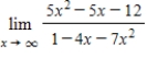 ​Find the limit. ​ ​   ​ A)  ​   B)  ​12 C)  ​-12 D)  ​   E)  ​  
