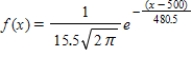 <strong>A survey of high school seniors from a certain school district who took the SAT has determined that the mean score on the mathematics portion was 500 with a standard deviation of 15.5.Assuming the data can be modeled by a normal probability density function,find a model for these data.</strong> A) B) C) D) E) 