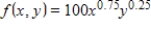 A manufacturer estimates the Cobb-Douglas production function to be given by ​   ​ Estimate the production levels when   and   ​ A)  135,540 units B)  122,560 units C)  131,601 units D)  145,330 units E)  112,745 units