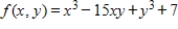 Examine the function   for relative extrema and saddle points. ​ A)  saddle point:   ; relative minimum:   B)  relative minimum:   ; relative maximum:   C)  saddle points:   ,   D)  saddle point:   ; relative minimum:   E)  relative minimum:   ; relative maximum:  