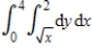 Sketch the region R whose area is given by the following double integral. ​   ​ A)  ​   B)  ​   ��​ C)  ​   D)  ​   E)  ​ ​  