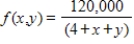 The population density (in people per square mile) for a coastal town can be modeled by   where x and y are measured in miles.What is the population inside the rectangular area defined by the vertices   ,   ,   ,and   ? Round to the nearest integer. ​ A)  83,552 people B)  77,552 people C)  80,052 people D)  82,552 people E)  81,552 people