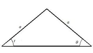 Solve the triangle for the indicated angle. ​   ​ ​   ​ A)  ​angle θ: 53​° B)  ​​angle θ: 42° C)  ​​angle θ:​ 56° D)  ​​angle θ:​ 37° E)  ​​angle θ:​ 27°
