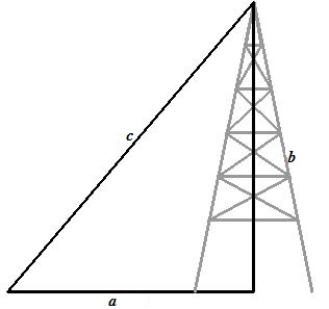 A guy wire is stretched from a broadcasting tower at a point 250 feet above the ground to an anchor 150 feet from the base (see figure) .How long is the wire? ​   ​   ​ A)  291.55 feet B)  193.65 feet C)  150.83 feet D)  412.31 feet E)  244.95 feet