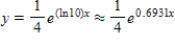 Assume that the rate of change in y is proportional to ​y.Solve the resulting differential equation   and find the particular solution that passes through the points   ,   ​ A)  ​   B)  ​   ​ C)  ​   D)  ​   E)  ​  