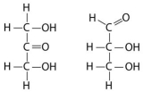 Choose the term that correctly describes the relationship between these two sugar molecules:   A)structural isomers B)cis-trans isomers C)enantiomers D)isotopes