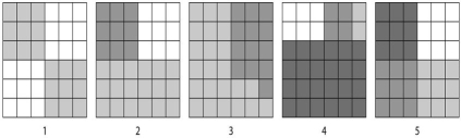 <strong>Please refer to the art below to answer the following question. According to the Shannon Diversity Index,which block would show the greatest diversity?</strong> A)1 B)2 C)3 D)4 E)5