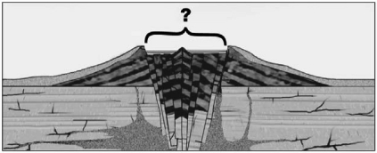 Explosive or voluminous eruptions may cause the volcano to collapse on the floor of the now-empty magma chamber,producing a broad depression termed a ________.   A) crater B) lahar C) caldera D) fissure