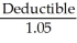 If the firm is fully insured (no deductible), the insurance company will pay for the loss regardless if whether the safety program is in force or not. Therefore, the end of period cash flows will be identical with or without the program and the NPV is −$250,000 reflecting the cost of the safety program. In order to give the firm the incentive to buy the insurance the NPV of the safety program must be positive. Another way of looking at this is to find the point where the PV of the expected deductible equals the cost of the safety program. Mathematically we have: (.08 - .03)   = $250,000, solving for the Deductible =   = $5,250,000 To show that this indeed is the correct answer: (.08)   = (.03)   - $250,000