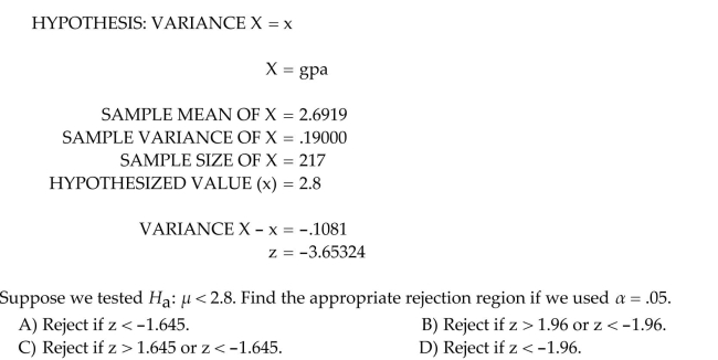Solve the problem. Consider the following printout.