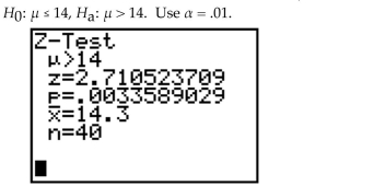 Based on the information in the screen below, what would you conclude in the test of
