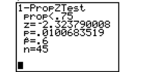 Identify the observed level of significance for the test summarized on the screen below and interpret its value.  
