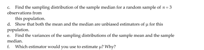 Consider the population described by the probability distribution below.