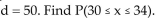 <strong>Suppose x is a random variable best described by a uniform probability distribution with c = 30 and </strong> A)0.02 B)0.04 C)0.3 D)0.2
