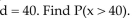 <strong>Suppose x is a random variable best described by a uniform probability distribution with c = 20 and </strong> A)0.5 B)1 C)0.2 D)0