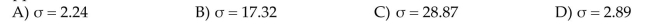 Suppose x is a uniform random variable with c = 20 and d = 80. Find the standard deviation of x.
