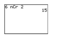 Which quantity is represented on the screen below?   A) The number of sample points when a coin is flipped six times B) The number of ways two dice can be rolled C) The number of ways two coins can be chosen from six coins D) The number of sample points when a die is rolled and a coin is flipped