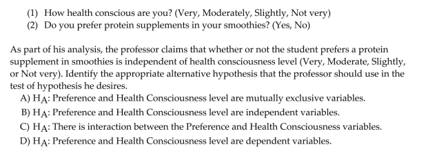 A business professor conducted a campus survey to estimate demand among all students for a protein supplement for smoothies and other nutritional drinks. Each of 113 students, randomly Selected from all students on campus, provided the following information: