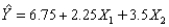 In the multiple regression model   we interpret X<sub>1</sub> as follows: holding X<sub>2</sub> constant, if X<sub>1</sub> increases by 1 unit, then the expected value of Y will increase by 9 units.