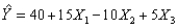 For the multiple regression model   , if   were to increase by 5 units, holding   and   constant, the value of Y would be expected to decrease by 50 units.