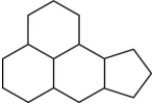 The family of compounds known as steroids share a common molecular framework of 17 carbon atoms that are arranged into four rings.Which is a representation of this common molecular framework? A)    B)    C)    D)   