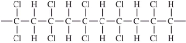 <strong>Polyvinyl chloride (PVC) is made from the monomer,CH<sub>2</sub> <sub> </sub> CHCl.Which would not be a possible arrangement in PVC?</strong> A) B) C) D)