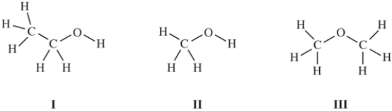Consider these three compounds.   Which are isomers? A) I and II only B) II and III only C) I and III only D) I,II,and III
