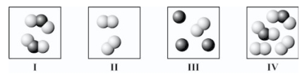 <strong>Which squares contain mixtures? </strong> A)II and III only B)III and IV only C)I,III,and IV only D)I and IV only