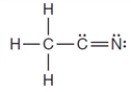 Using normal bonding requirements for atoms, the following correctly shows the bonding in a compound with the formula C<sub>2</sub>H<sub>3</sub>N.  