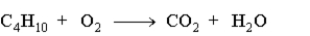 When the following equation is balanced using integers,   the number of atoms of carbon represented in reactants or products is: A) 8 atoms. B) 4 atoms C) 6 atoms. D) 10 atoms.