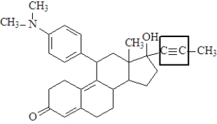 Consider the following molecule of the birth control drug known as RU 486.    Fill in the blanks with the appropriate term from the list below. alkane cycloalkane alkene cycloalkene alkyne aromatic haloalkane -The functional group enclosed in the square is a(n)_________________________.  