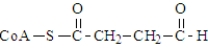 The following compound undergoes oxidative decarboxylation using coenzyme A (CoA)  as the thiol.   Which of the following is a product of this reaction? A)    B)    C)    D)   