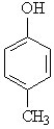 Using structural formulas, write the equation for the ionization of p-cresol (show below) in water.  