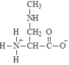 The amino acid shown below maybe associated with ALS (Lou Gehrig's disease)  and Parkinson's disease.   Which of the following is the zwitterion ion form of the uncommon amino acid? A)    B)    C)    D)   