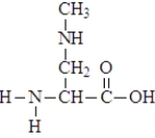 The amino acid shown below maybe associated with ALS (Lou Gehrig's disease)  and Parkinson's disease.   Which of the following is the form of this amino acid at a physiological pH? A)    B)    C)    D)    E) None of these