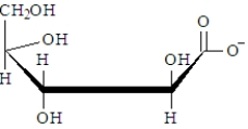 Examine the following structures.   Fill in the blanks with the appropriate term from the list below. arabinose idose fructose -Oxidation of ______________________ would produce  