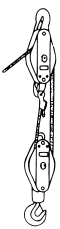What is the mechanical advantage of the reeving arrangement shown?  