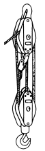 What is the mechanical advantage of the reeving arrangement shown?  