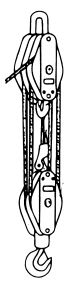 What is the mechanical advantage of the reeving arrangement shown?  