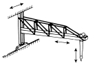The diagram illustrates which of the following crane types? A) cantilever gantry crane B) wall crane C) gantry crane D) overhead traveling crane  