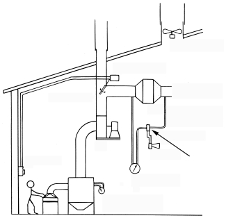 Identify the device indicated by the large arrow.What is its purpose?  
