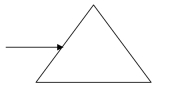 A ray of light is incident on an equilateral triangular prism with an index of refraction of 1.23.The ray is parallel to the base of the prism when before it enters the prism as shown in the figure.What is the angle of the ray relative to the normal when it emerges from the triangular prism? (Assume that the ray does not exit from the base.)    A) 24<sup> \circ </sup> B) 30<sup> \circ </sup> C) 46<sup> \circ </sup> D) 54<sup> \circ </sup> E) 62<sup> \circ </sup>  